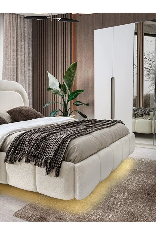 KUMSAL MDF BAZALI KARYOLA VE BAŞLIK 160x200